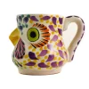 Mexican Hand Painted Rooster Mug with Orange Detail