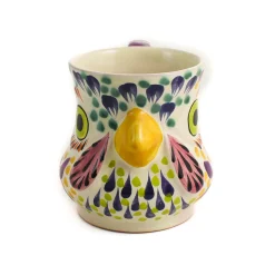 Mexican Hand Painted Rooster Mug with Orange Detail