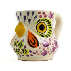 Mexican Hand Painted Rooster Mug with Green Detail