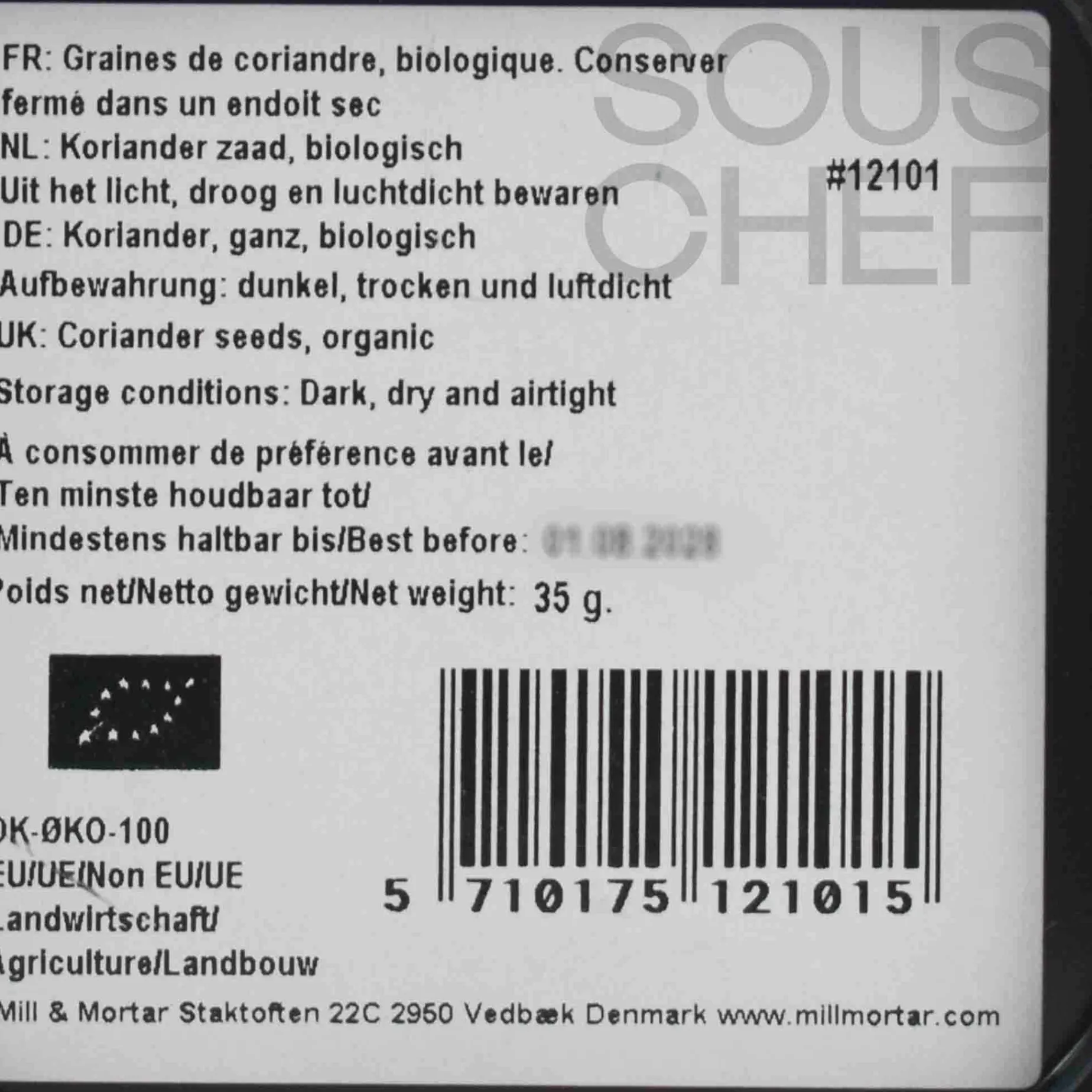 Mill & Mortar Organic Coriander Seeds, 35g