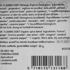 Mill & Mortar Organic Flaming Dust BBQ Rub, 50g