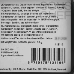 Mill & Mortar Organic Garam Masala, 50g