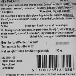 Mill & Mortar Organic Hey Falafel Spice Blend, 50g