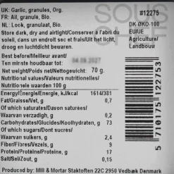 Mill & Mortar Organic Italian Garlic Granules, 70g