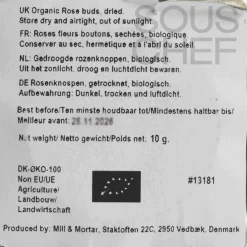 Mill & Mortar Organic Rose Buds, 10g