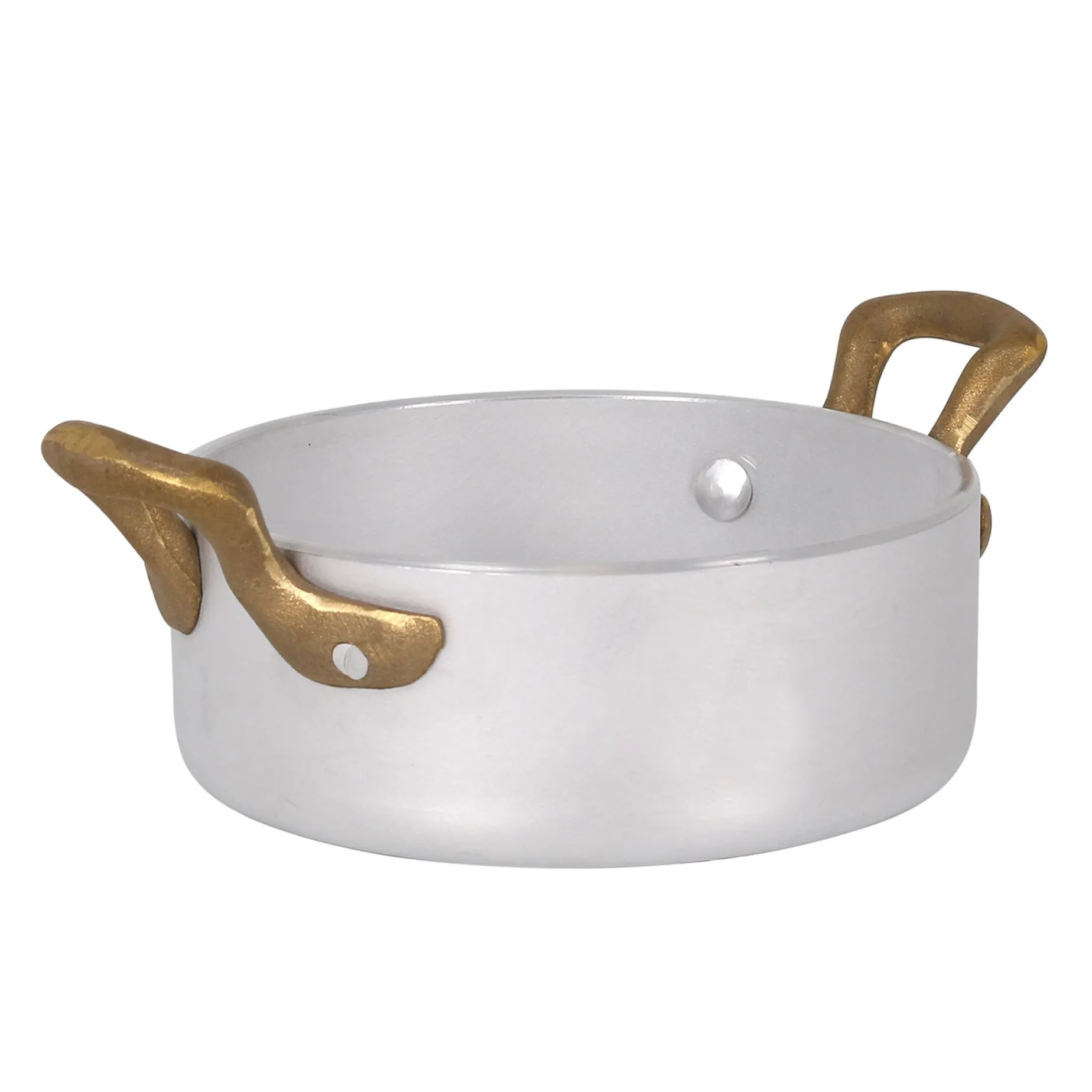 Mini Casserole with Brass Handles for Serving, 12.5cm