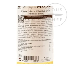 Monin Hazelnut Syrup, 1 litre