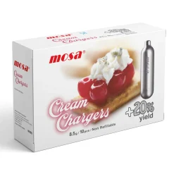 Mosa Box of 10 Nitrous Oxide Cream Whipper Chargers, 8.5g
