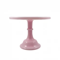 Mosser Glass Pink Milk Glass Cake Stand 10"