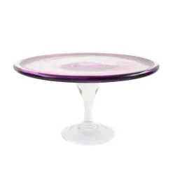 Murano Glass Amethyst Cake Stand, 25cm