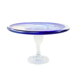 Murano Glass Blue Cake Stand, 25cm
