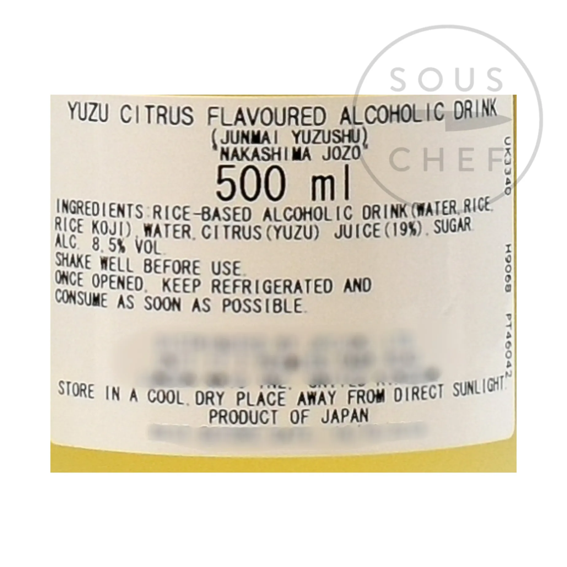 Nakajima Shiroku Yuzushu, 500ml