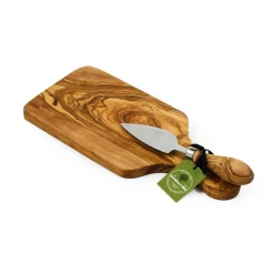 Olive Wood Cheese Board Set