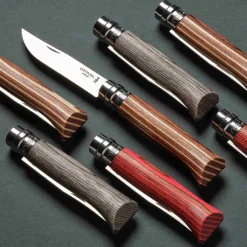 Opinel Brown Birch Sandvik Folding Knife