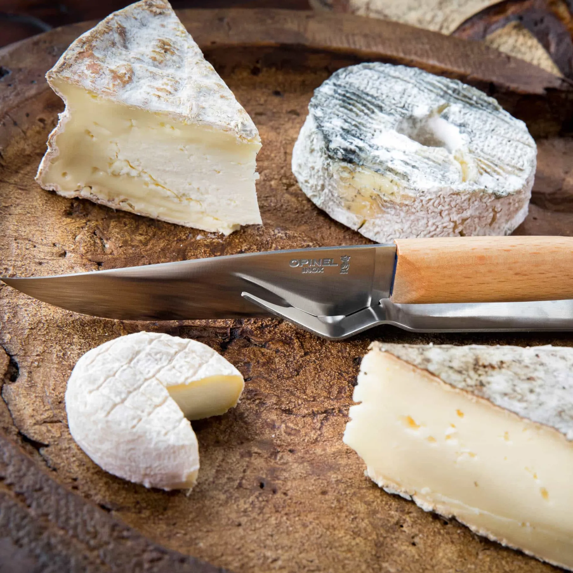 Opinel Cheese Knife & Fork Set