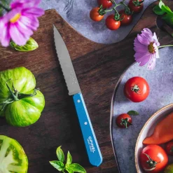 Opinel No 113 Blue Beechwood Handle Serrated Paring Knife, 10cm