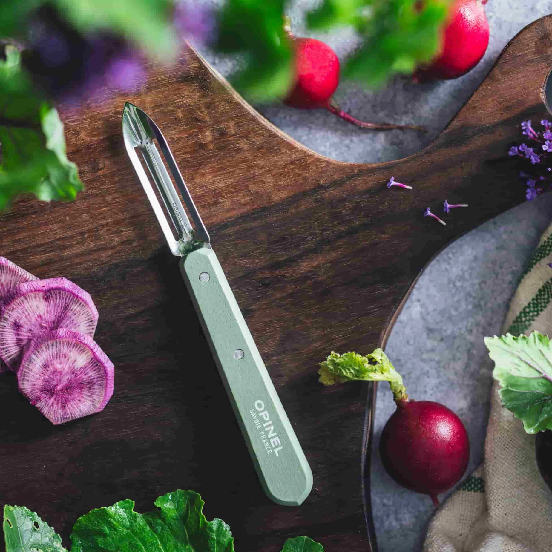 Opinel No 115 Sage Beechwood Handle Peeler, 6cm