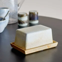 Paula Cream Stoneware Butter Dish