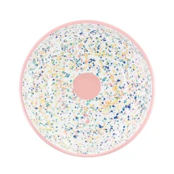 Pink Dot Enamel Large Salad Bowl, 32cm