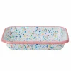 Pink Dot Enamel Roasting & Serving Dish