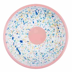 Pink Dot Enamel Salad Bowl