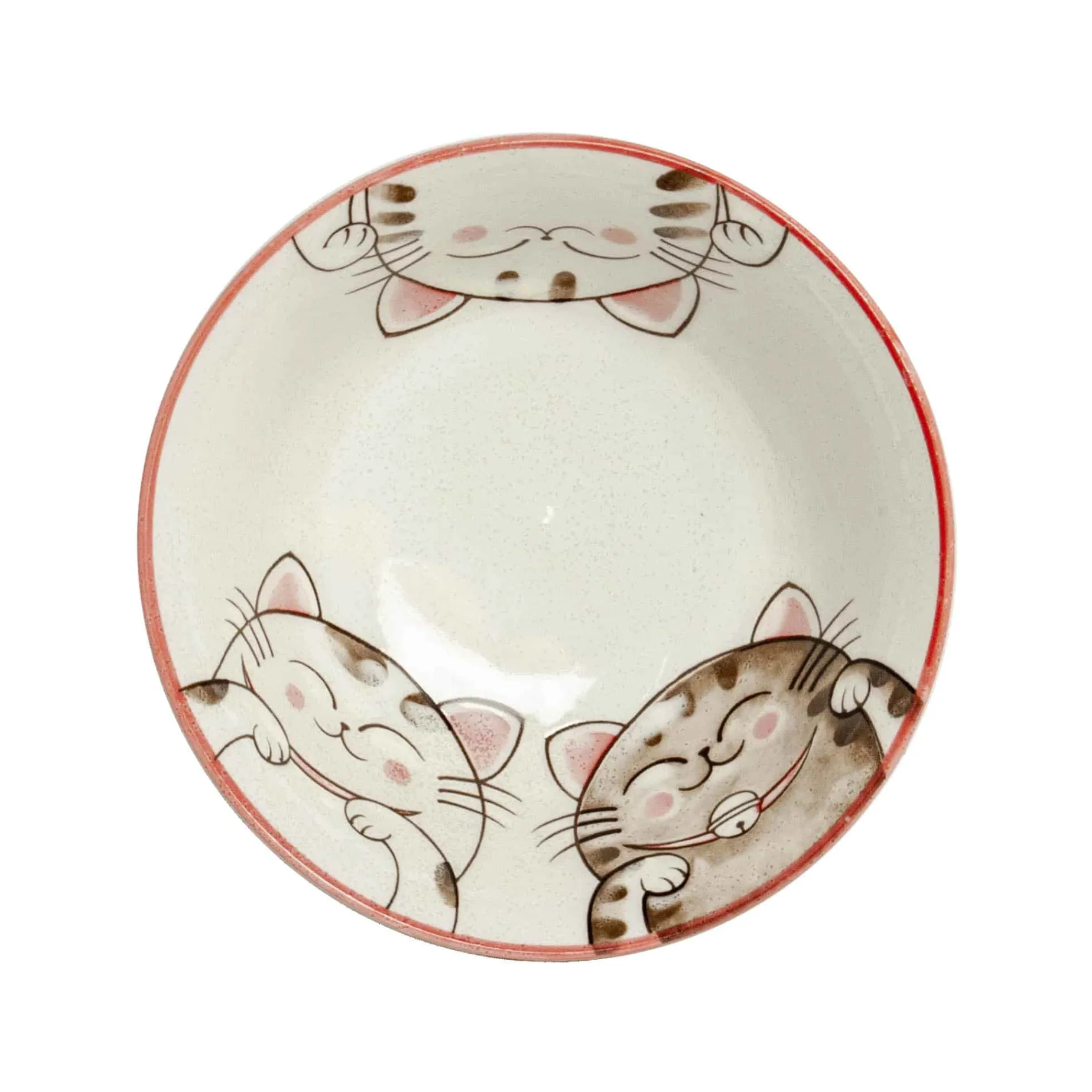 Pink Lucky Cat Japanese Noodle Bowl, 15cm