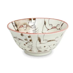 Pink Lucky Cat Japanese Noodle Bowl, 15cm