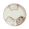 Pink Lucky Cat Japanese Side Plate, 19.5cm
