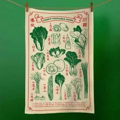 Poon's London Vegetable Guide Tea Towel
