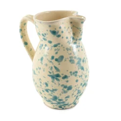 Puglia Aquamarine Splatter Ceramic Pitcher