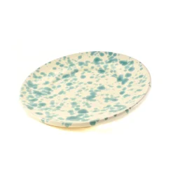 Puglia Aquamarine Splatter Side Plate, 19cm