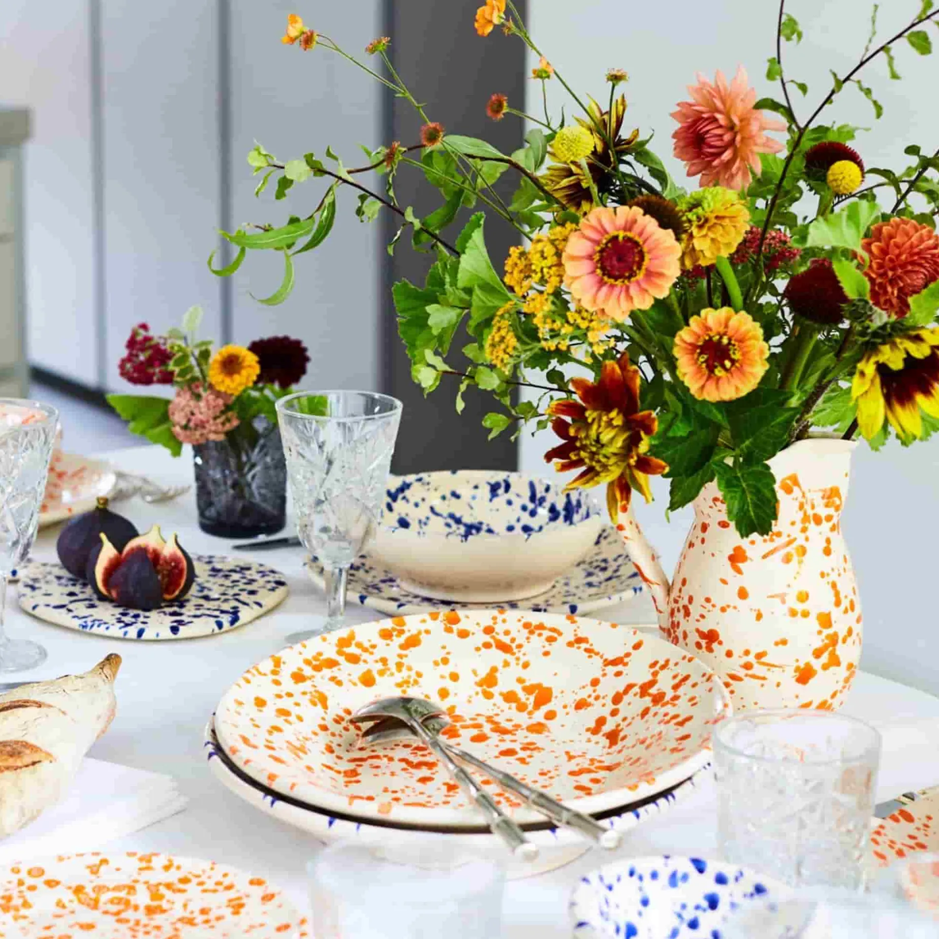 Puglia Blue Splatter Large Salad Bowl, 28cm