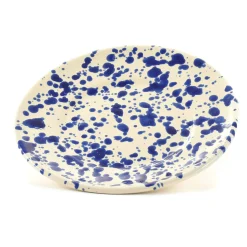 Puglia Blue Splatter Side Plate, 19cm