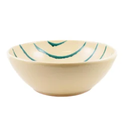 Puglia Teal Stripe Large Salad Bowl, 34cm