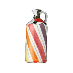 Puglian Extra Virgin Olive Oil in Rainbow Striped Ceramic Bottle, 500ml