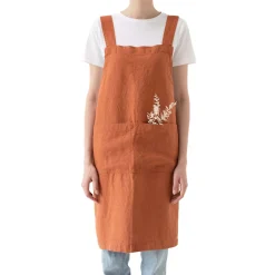 Rust Crossback Linen Apron
