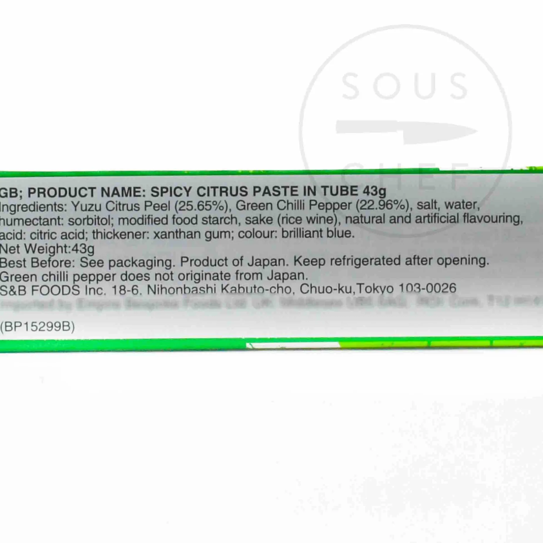 S&B Spicy Citrus Yuzu Paste In Tube, 43g