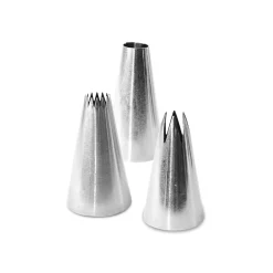Scrap Cooking Set of 3 Stainless Steel Macaroon Piping Nozzles