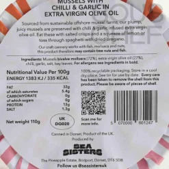 Sea Sisters Tinned Mussels With Chilli & Garlic Oil 110g