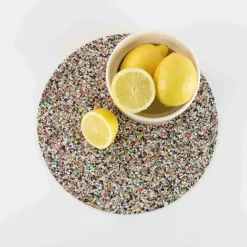 Set of 4 Beach Clean Recycled Cork Round Placemats, 30cm