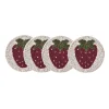 Set of 4 Beaded Strawberry Coasters