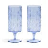 Set of 2 Blue Stemmed Glasses
