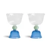 Set of 2 Blue Tulip Coupe Glasses