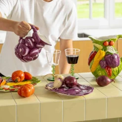 Set of 2 Green Petal Wine Glasses, 200ml