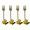 Set of 4 Lemon Tasting Forks