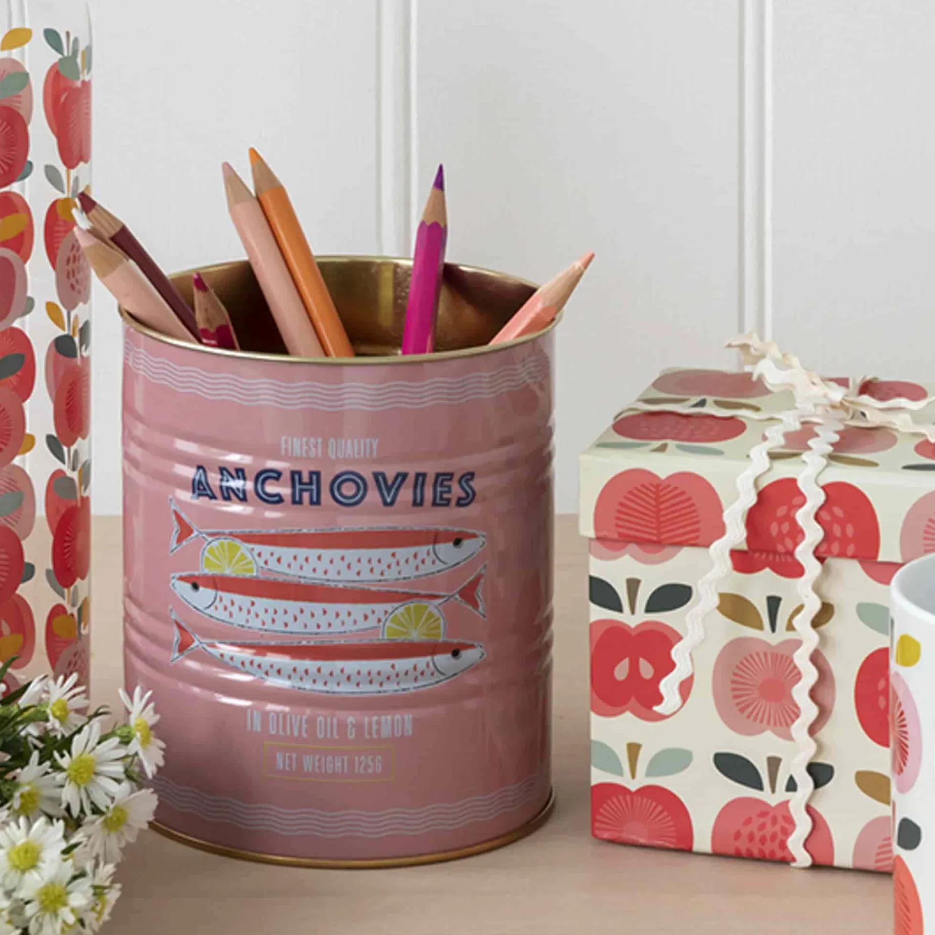 Set of 2 Mackerel & Anchovies Utensil Jars