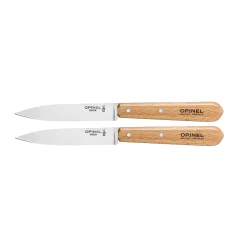 Set of 2 Opinel No 112 Beechwood Handle Paring Knives, 10cm