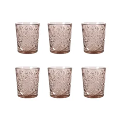 Set of 6 Pink Hobstar Tumbler, 350ml