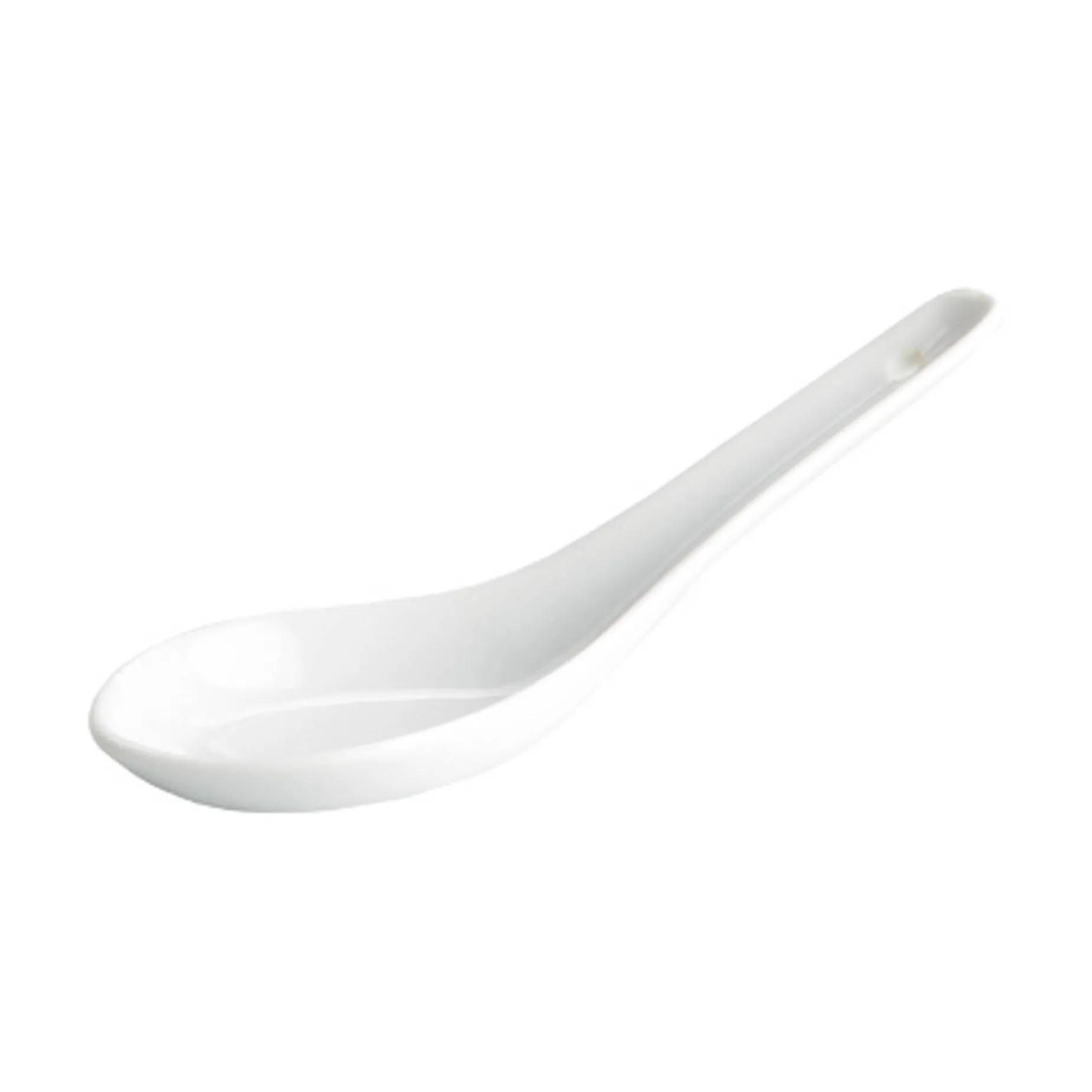 Set of 6 Porcelain Canape Spoon with Hole, 14cm