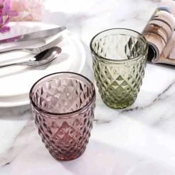 Set of 6 Purple Diamond Tumblers, 270ml